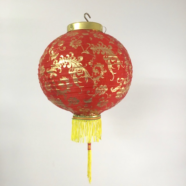 LANTERN, Asian - Red Leaf Gold Design 30cm
